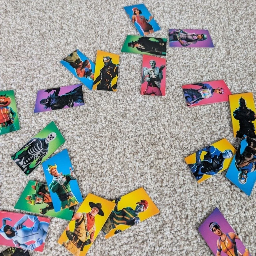 Fortnite Character Card Lot with Blue‎ Display Stands Gaming Collectibles